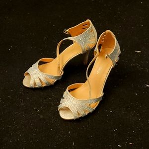 Rhinestone Silver Heels